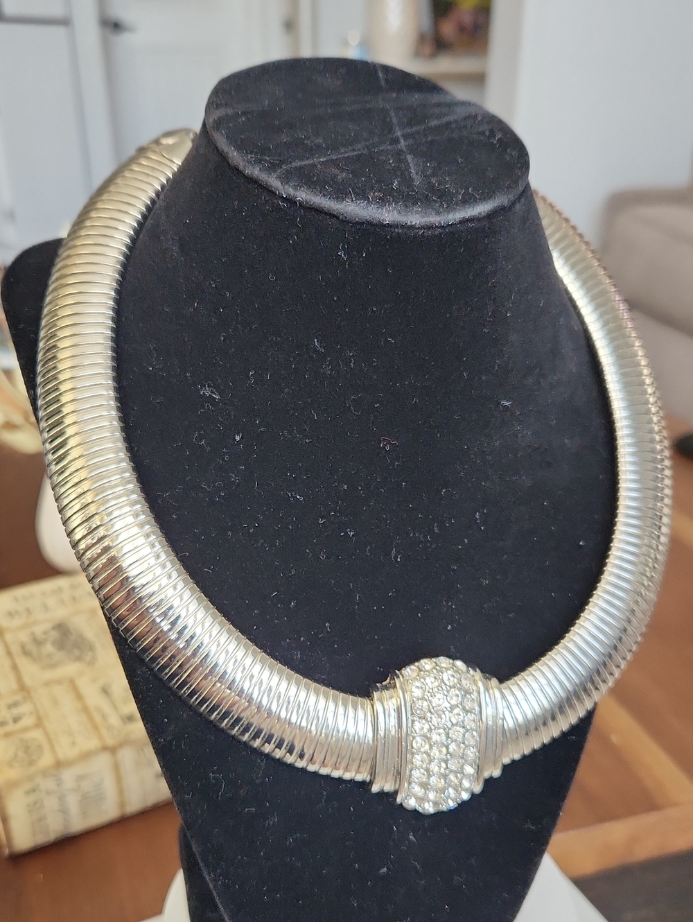 OPC Off Park Collection Silver-Tone Crystal Pavé Collar Statement Necklace